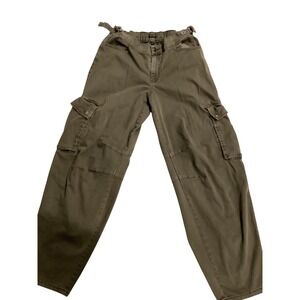 Wild Fable Olive Green Cargo Pants Elastic Waist Drawstring Detail Women's M